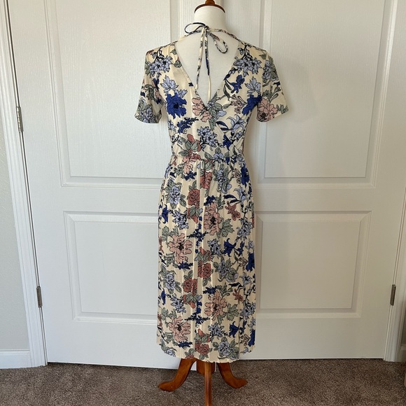 ASOS Floral Surplice Midi Dress - Picture 3 of 4